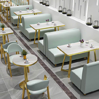 Ensembles de mobilier de café style nordique en gros, tables et chaises de restaurant commercial, tables à manger en fer pour café