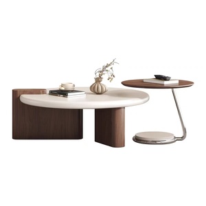 Tavolino da caffè <span class=keywords><strong>in</strong></span> <span class=keywords><strong>legno</strong></span> stile minimalista di lusso leggero, tavolino da tè rotondo retrò, tavolino da salotto popolare di alta qualità - Product Image 5