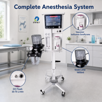 EUR VET Machine d'anesthésie vétérinaire de dernière génération avec moniteur Équipement vétérinaire Système d'anesthésie vétérinaire portable