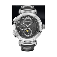 Montres mécaniques automatiques en acier, design et fabrication usine, avec affichage des phases solaires et lunaires et 24 heures, pour marque privée
