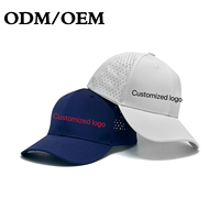 Casquette de golf et de baseball en polyester tissé 100 % fabriquée en usine, 6 panneaux, couleur unie, avec doublure en maille perforée au laser imperméable