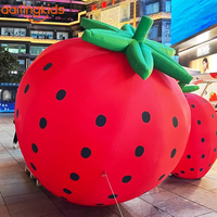 Fruits gonflables pour la publicité en plein air, ballon géant gonflable en forme de fraise pour la décoration