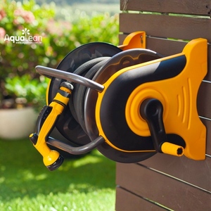 Enrouleur de tuyau d'arrosage mural en plastique durable anti-UV, autoportant, 1/2" 60 PSI pour pelouse - Product Image 6