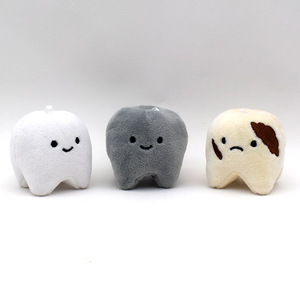 Jouets en peluche personnalisés en forme de dent de dessin animé, de dent de brossage, de bactéries dentaires, de mini bactéries dentaires souriantes, porte-clés - Product Image 3