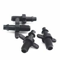 Raccord fileté en plastique à barbillons de 4,7 mm pour serre, accessoire d'irrigation goutte à goutte, coupleur fileté pour micro-tuyau de jardin et pelouse
