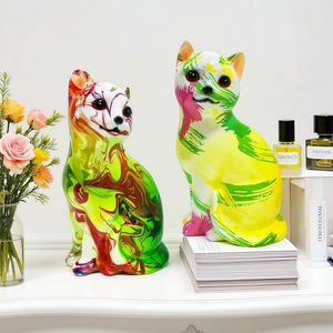 Nuevos Adornos de Gato Sentado Esculpidos Artísticamente en Resina Epoxi, Lindos y Sencillos, Regalos de Cumpleaños para el Hogar, Decoraciones Artesanales para Sala de Estar y Estudio - Product Image 2
