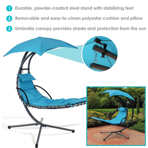 Silla Colgante de Estilo Moderno con Estructura de Acero Curvado, Ecológica, con Toldo, para Patio, Parque, Piscina, <span class=keywords><strong>Hamaca</strong></span> Colgante para Exteriores - Product Image 3