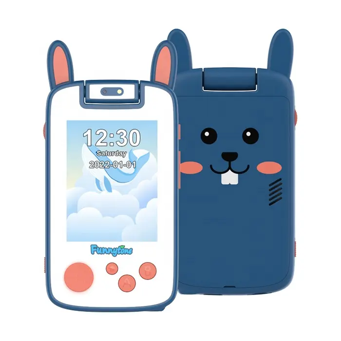 CT-P13B Kids Toy Mobile Smart Cell Phone for Kids and Small Children Camera Phone Toys with Cute Rabbit Ears