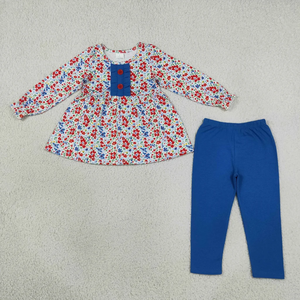 Ensemble de vêtements pour bébés filles, chemise à manches longues avec nœuds et cœurs, pantalon cloche, vêtements de la Saint-Valentin - Product Image 3
