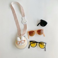 Kit de Lunettes Pliables 3-en-1 pour Enfants « Bunny Capsule » avec Pochette de Rangement Lapin Mignon et Sangle de Cou à Carreaux – Idéal pour Boutiques