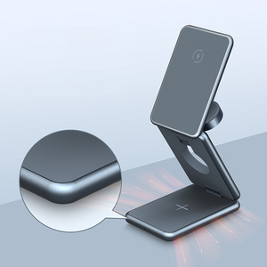 แท่นชาร์จไร้สายแบบพับได้ 3 in 1 สำหรับโทรศัพท์ นาฬิกา และหูฟัง - Product Image 1