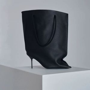 <span class=keywords><strong>Bottes</strong></span> mi-mollet à bout pointu pour femmes en <span class=keywords><strong>gros</strong></span>, <span class=keywords><strong>bottes</strong></span> <span class=keywords><strong>hautes</strong></span> jusqu'au genou, <span class=keywords><strong>bottes</strong></span> à talons fins et larges, avec poignée - Product Image 2