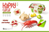 Educatieve keukenspeelset voor kinderen met gesimuleerd eten & groenten snij-speelgoed van plastic voor jongens en meisjes