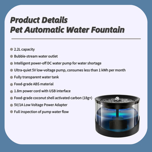 <span class=keywords><strong>Fontaine</strong></span> à eau automatique pour chat avec filtre ultra silencieux, protection contre la marche à sec, en plastique pour animaux de compagnie - Product Image 3