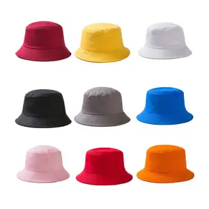 Unisex Adult Bucket Hat Cotton High Quality Solid Color Bucket Cap For Men Women