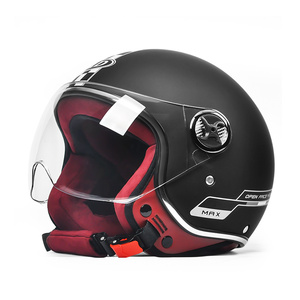 Casque Moto Rétro Unisexe avec Visière Protectrice Double Haute Définition, Casque de Sécurité ABS Tendance pour la Conduite, Usine AD - Product Image 1