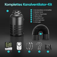 Ventilateur de gaine EC de 4 pouces, pales en plastique, moteur 395 CFM, filtre à charbon actif, contrôleur pour l'élimination des odeurs, tentes de culture hydroponique