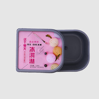 2600ml Jetable PP Moulage Par Injection Boîte En Plastique En Forme De Fer À Cheval Gelato Emballage Récipient avec Couvercle pour Aliments