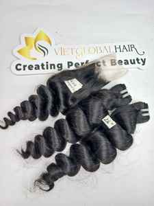 วิกผมดิบสีธรรมชาติแบบไม่พันกันเป็นลอนคลื่นแบบคู่เกรดพรีเมี่ยม - Product Image 4