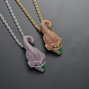 Collar de Cobre con Colgante de Buu, Protagonista de Dragon Ball, Estilo Hip-Hop, con Circonitas de Colores y Cadena de Cuerda, Accesorios de Moda BESDZ0178 - Product Image 3