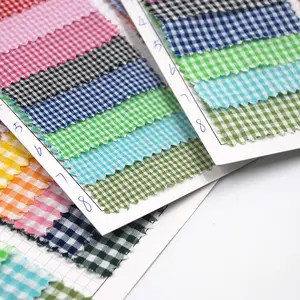 Fabrik Großhandel Vichy Polyester Baumwolle kariert Hemd frische helle Farbe überprüfen Stoff