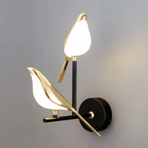 Luxury Lighting Bird Shape Wall Lamp Sconce Single Aluminum Postmodern Bird Led Hanging Wall Lamp For Living Room