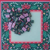 Ensemble de Mahjong Américain de Noël en Acrylique à Trois Couches de Luxe avec Faces Teal pour des Soirées de Jeu Familiales Élégantes