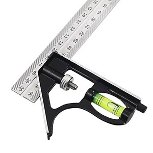 Juego de reglas cuadradas ajustables de 300mm (12 pulgadas) para combinación de Ingeniero Industrial Medición de nivel de regla de ángulo recto - Product Image 1