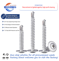 Stainless Steel Flat Head Drill Tail Screw with Large Round Head and Washer for Color Steel Tile Cross Self-Tapping