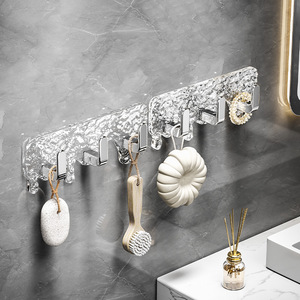 Glacier Style Three Hook Set Silver Rose Gold Adhesive Bathroom Storage Hooks Modern Design Easy Installation No Drill Required - Product Image 1
