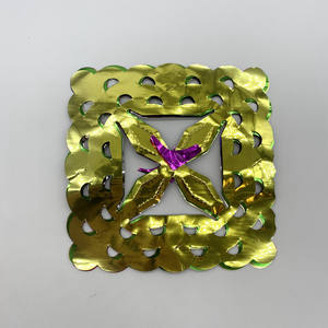 Guirlande de Noël en paillettes pliables, extensible, colorée, à motifs floraux, incurvée, creuse, pour décorations de fêtes - Product Image 4