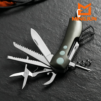 Couteau pliant en acier inoxydable, manche en alliage d'aluminium, couteau de poche multifonctionnel, outil EDC pour la randonnée en plein air, mini-couteau 180 mm