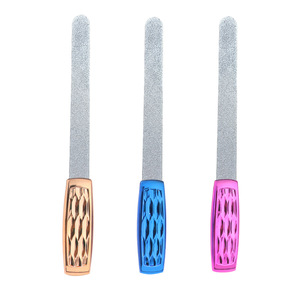 Electroplated Stainless Steel <b>Nail</b> <b>File</b> Double Sided Frosted Diamond Pattern Reusable <b>Nail</b> Tool For Manicure - Product Image 3