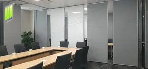 Pared de separación de oficina Piezas de partición plegables deslizantes acústicas Sala de conferencias Panel operable División espacial Guangzhou 22mm