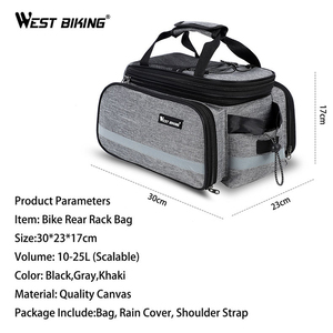 WEST BIKING Nueva Bolsa Impermeable para Bicicleta, Portaequipajes Trasero, Bolsa de Transporte para Ciclismo MTB - Product Image 5