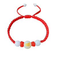 Perles lumineuses 12 signes chinois bracelets porte-bonheur hommes femmes fait à la main rouge chaîne corde tressé Bracelet bijoux d'anniversaire
