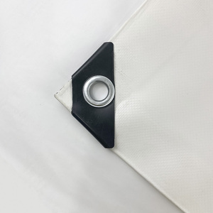 Custom 900GSM Waterproof White PVC Coated Tarpaulin UV Resistant Sheet <strong>Block</strong> Out Vinyl Tarp Products Outdoor Tent - Product Image 4