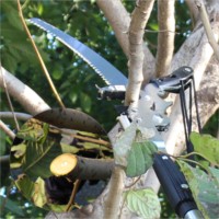 Scie à élaguer télescopique en alliage d'aluminium avec lame en acier, extensible pour l'élagage des hautes branches, outil de coupe manuel pour jardin et ferme