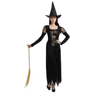 Kostum Gaun Penyihir Modis Grosir, Kostum Penyihir Halloween Desain Populer