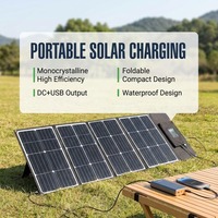 Panneau solaire portable noir de haute qualité à haute conversion, 200W, 1 panneau, enroulable, pour l'extérieur, haute production d'énergie