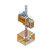 Monte-charge de chantier / élévateur de chantier modèle SC200, capacité de construction de marque, cage simple, hauteur de levage pour passagers