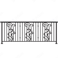 Rampe d'escalier en fer forgé galvanisé à chaud Prima, balustrade sculptée à la main pour escaliers et balcons