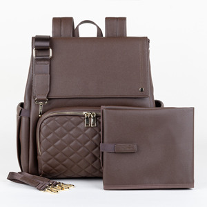 Bolsa de Pañales Multifuncional Resistente al Agua, de Cuero Vegano, Mochila de Viaje para Bebé con Cambiador y Correas para Cochecito - Product Image 1