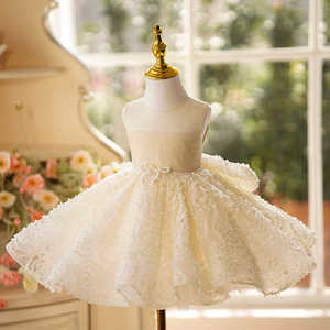 Alta calidad verano elegante sin mangas arco vestido niño fiesta disfraz bebé <span class=keywords><strong>Primera</strong></span> Comunión disfraz boda flor niña vestidos - Product Image 3