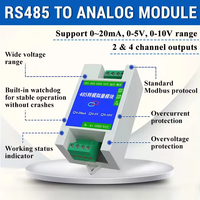 Module de conversion RS485 vers 4-20 mA 0-5 V 0-10 V, module de transformation 2 4 canaux Modbus RTU RS485 vers convertisseur analogique industriel