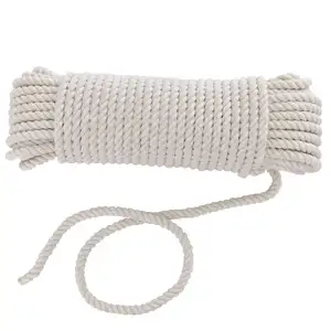 1/2英寸天然绞合棉绳软三股绞合运动装饰绳12毫米规格