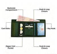 Dompet Lipat Tiga Anak Motif Dinosaurus Pixel Camo Unisex, Dompet Koin Pelajar Bordir dengan Gantungan Kunci dan Kantong Uang Resleting, Promo Hot Sale