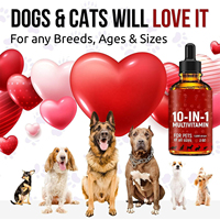 OEM Natural 10-en-1 Pet Vitamins Natural Glucosamina Líquido Gotas Suplemento multivitamínico para perros y gatos Bajo Moq