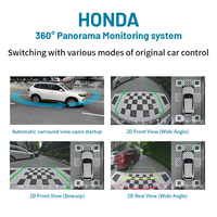 Caméra de voiture panoramique à 360 degrés pour Honda CRV avec fonction d'écran partagé Caméra de recul 3D Bird Eye Surrounding System