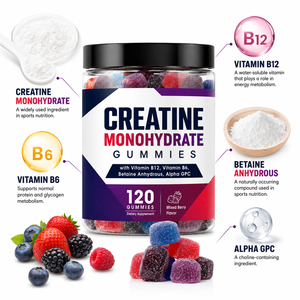 Créatine Monohydrate Électrolyte 6500mg Pure HCl Micronisée en Bonbons Gélifiés pour Adultes Marque Blanche - Product Image 5